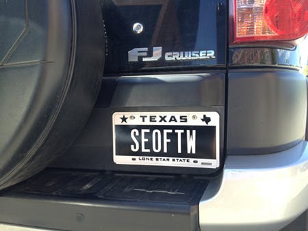 SEO License Plates (Texas): SEOFTW!