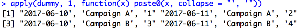 R data frame example