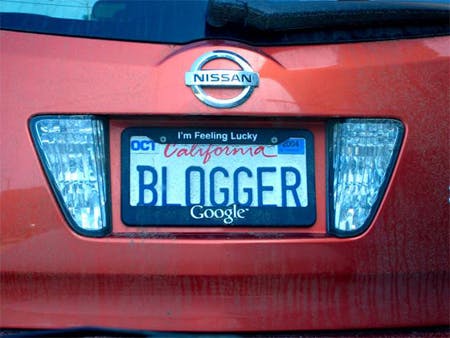 SEO License Plates: BLOGGER (California)