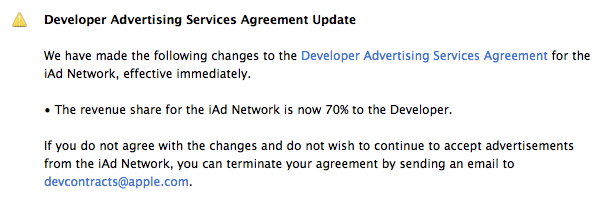 Apple iAd Revenue Agreement